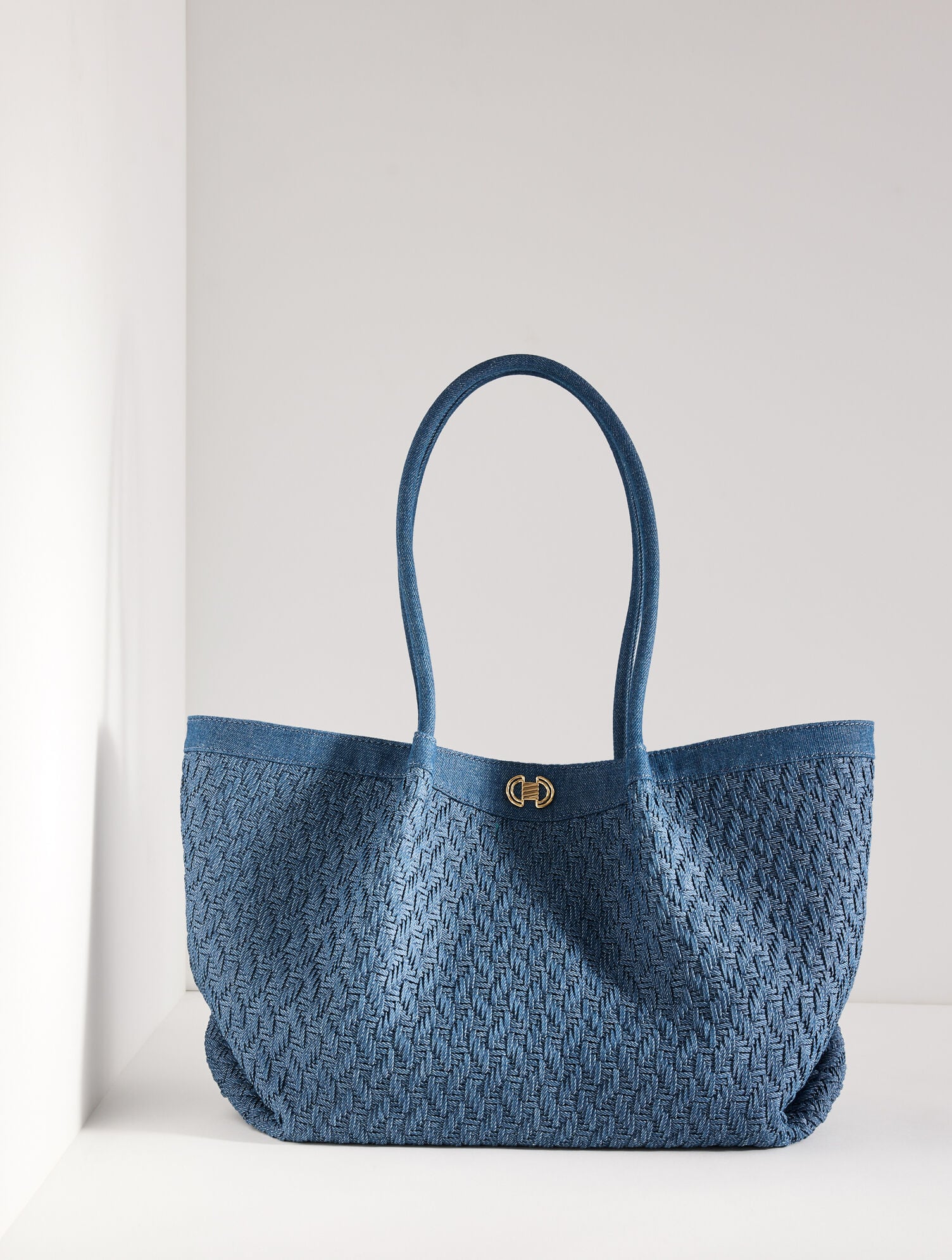 KATHARINE WOVEN DENIM TOTE | Talbots on sale