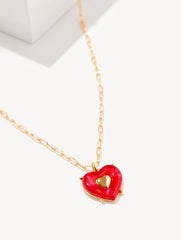RED VELVET HEART PENDANT NECKLACE | Talbots discount