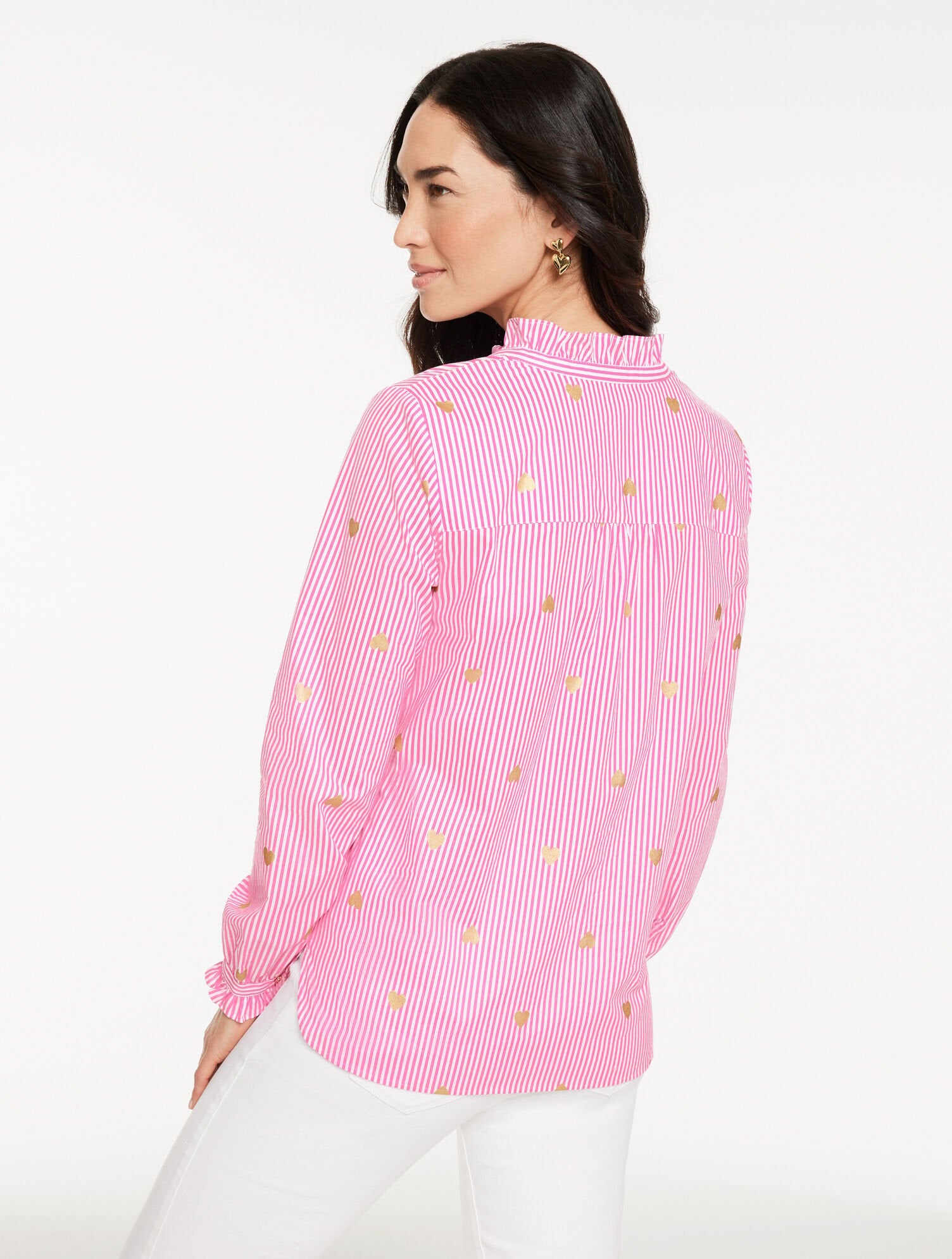 HEART STRIPE POPLIN TOP | Talbots near me