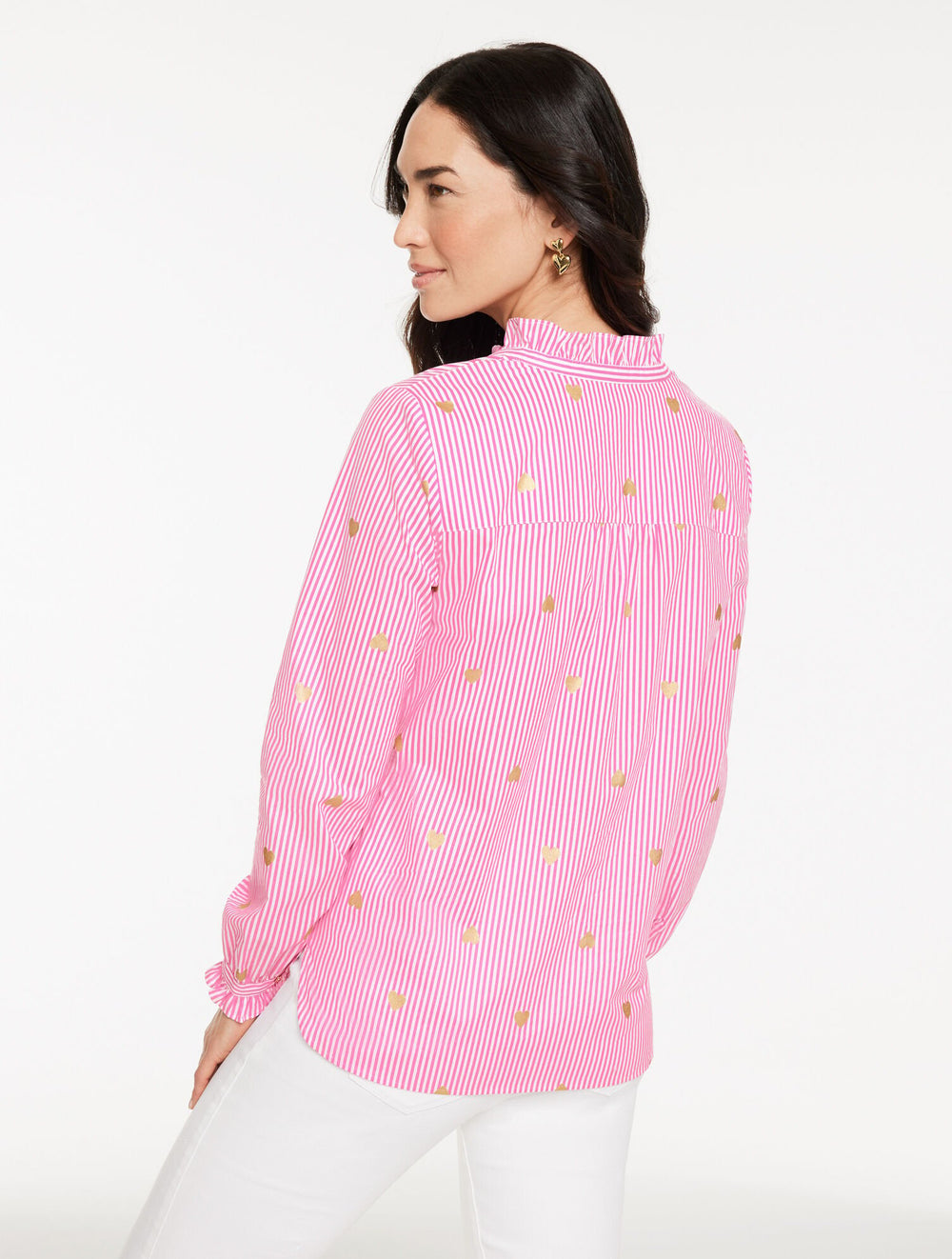 HEART STRIPE POPLIN TOP | Talbots near me