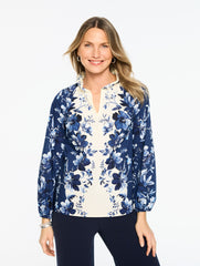 EXQUISITE BLOOMS POPLIN TOP | Talbots discount