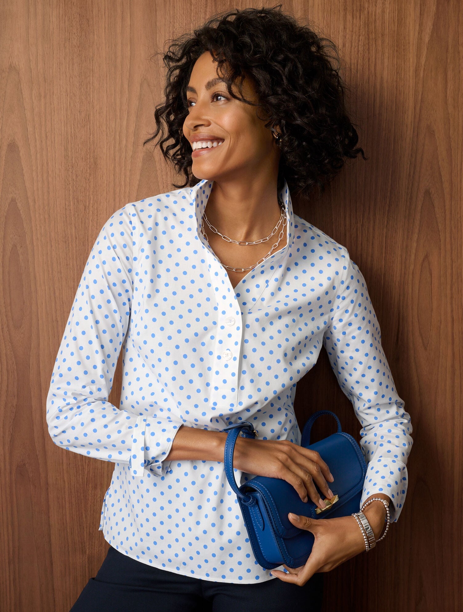 NON-IRON TUNIC POPOVER - LOVELY DOT | Talbots online