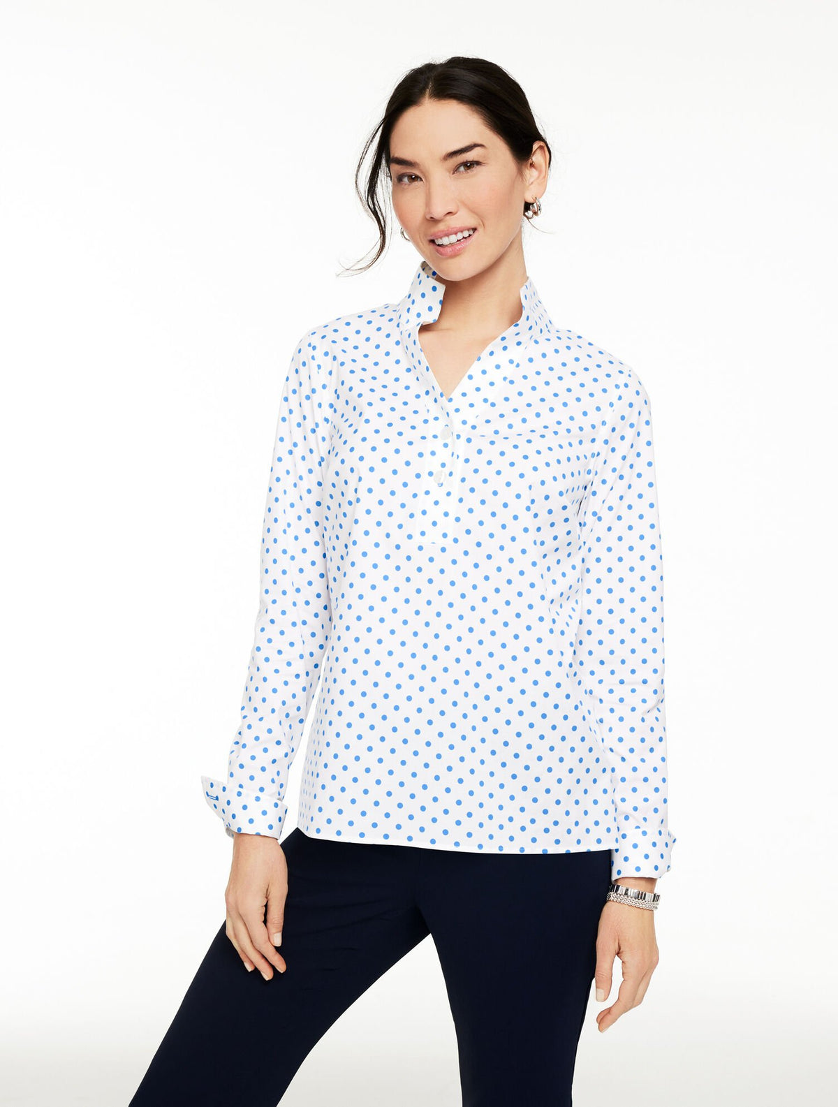 NON-IRON TUNIC POPOVER - LOVELY DOT | Talbots online
