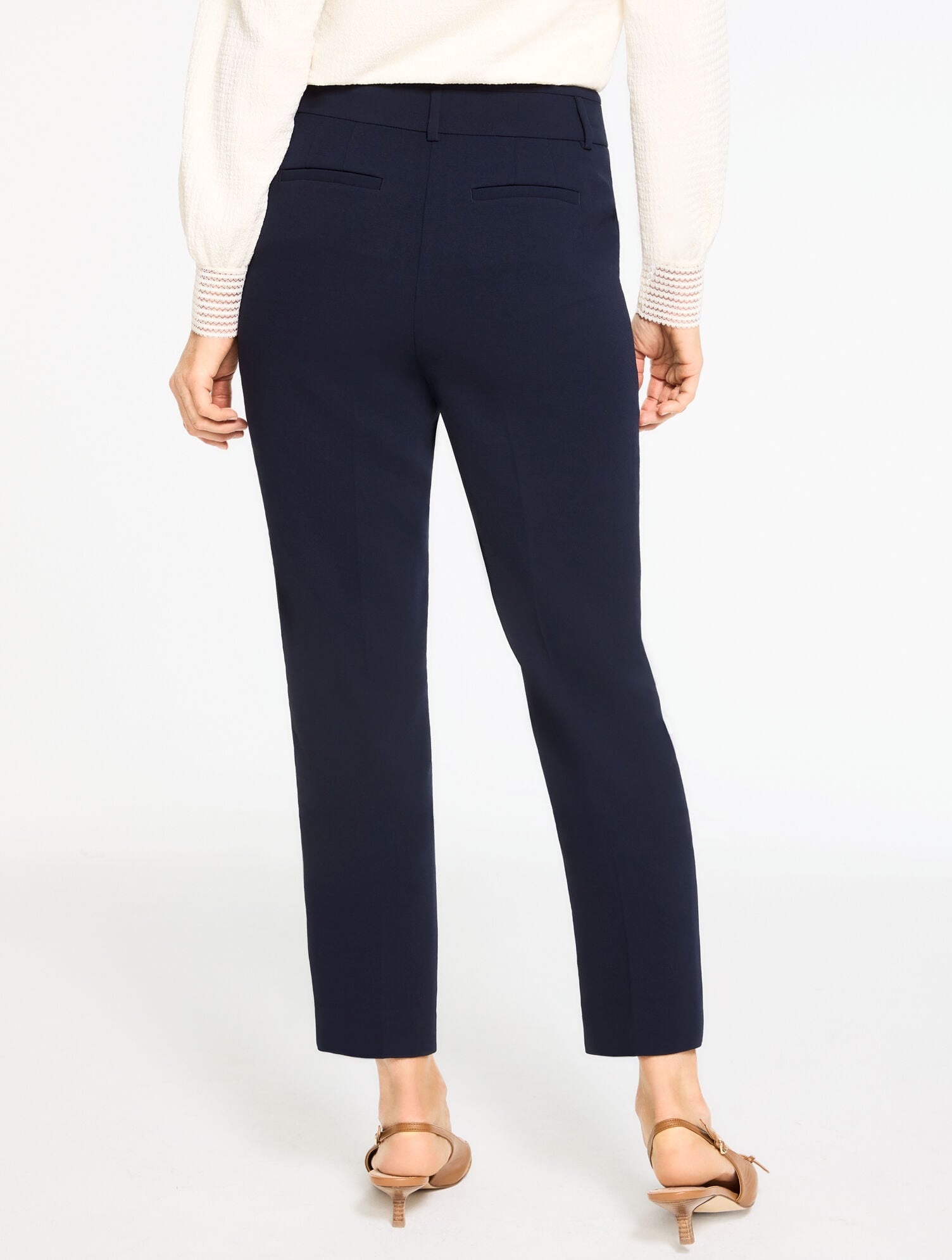TAPERED ANKLE POLISHED CREPE PANTS | Talbots for sale