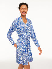 TALBOTS X SOMA COOL NIGHTS SHORT ROBE - ALLYAH PAISLEY | Talbots discount