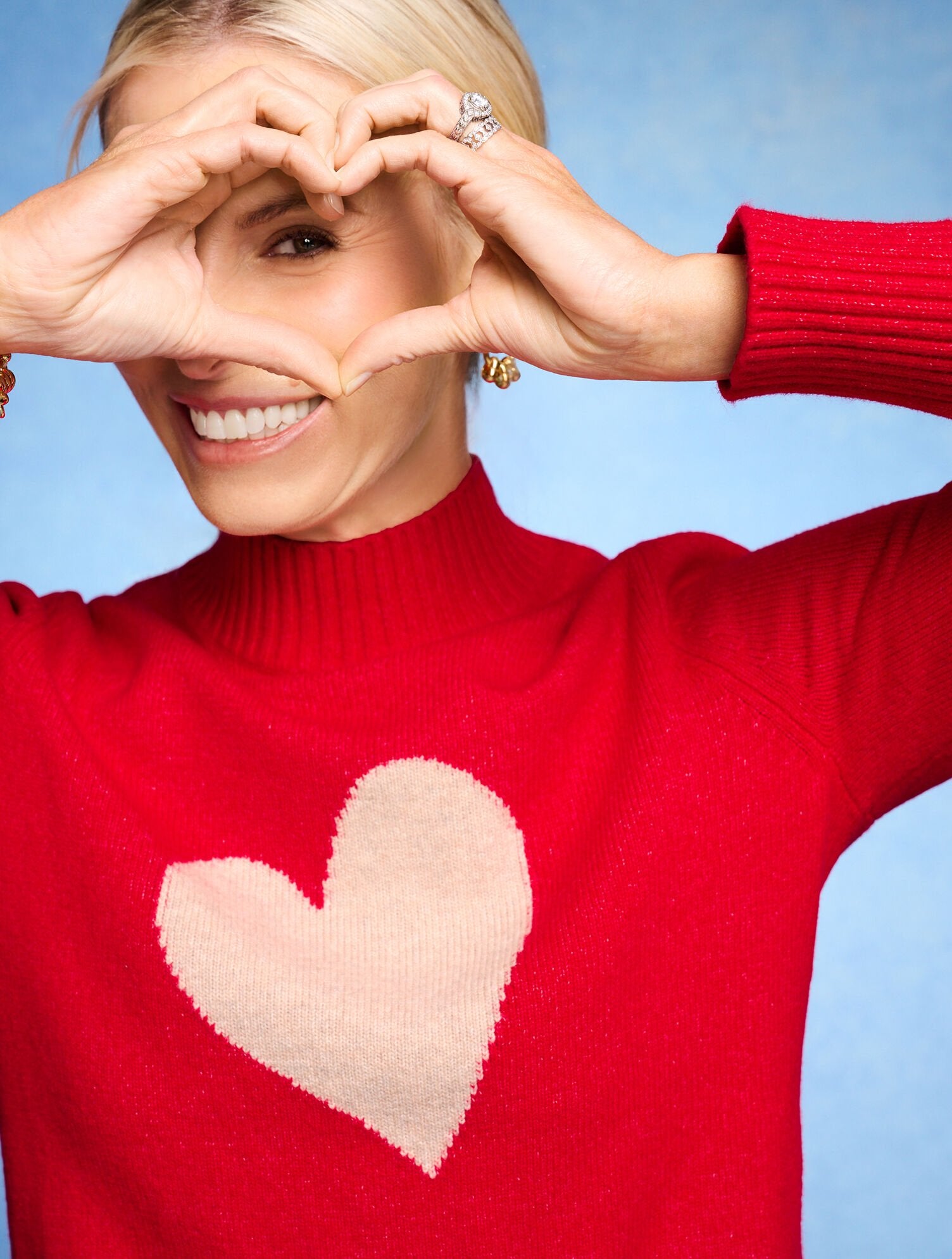 MOCKNECK PULLOVER - INTARSIA HEART | Talbots outlet