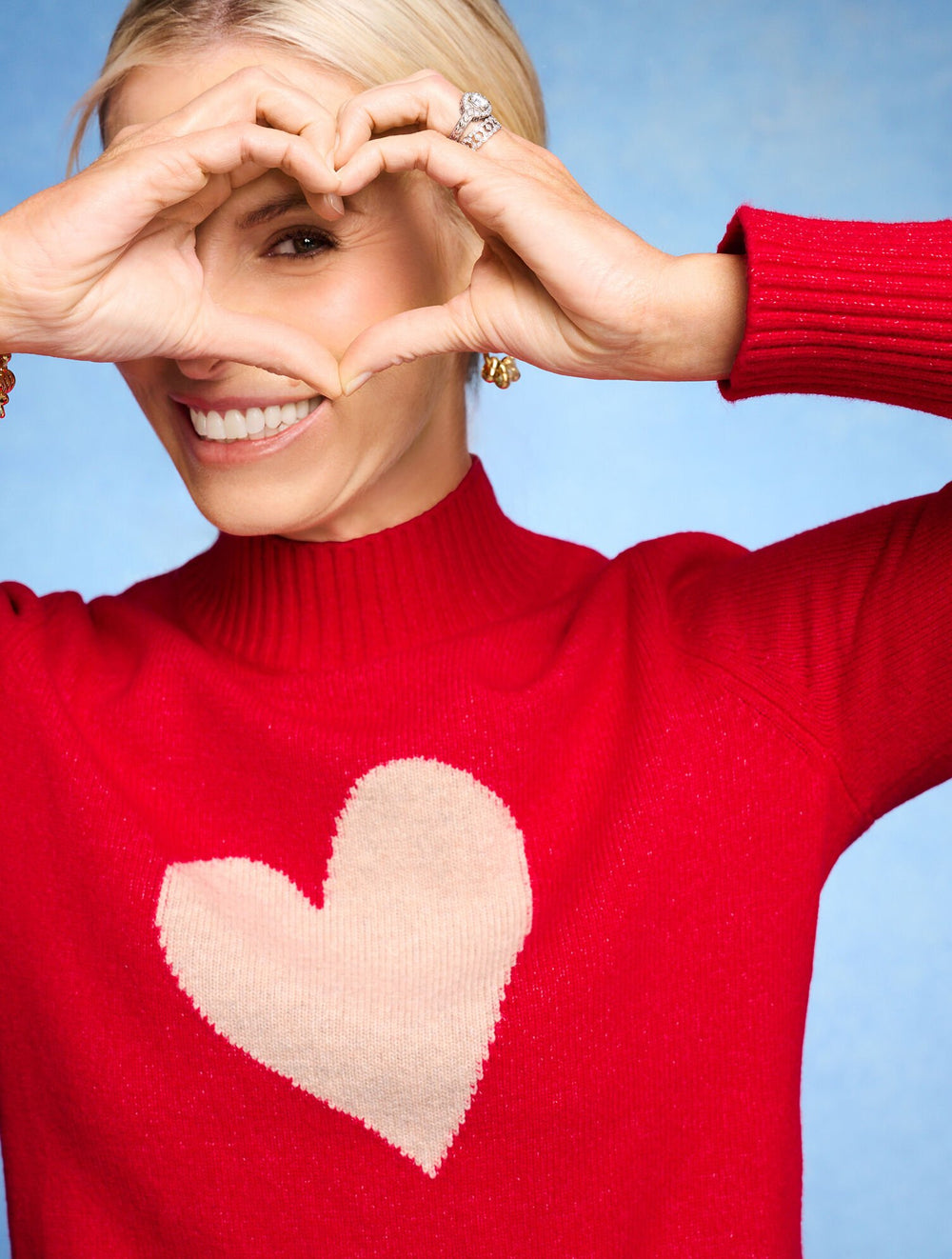 MOCKNECK PULLOVER - INTARSIA HEART | Talbots outlet