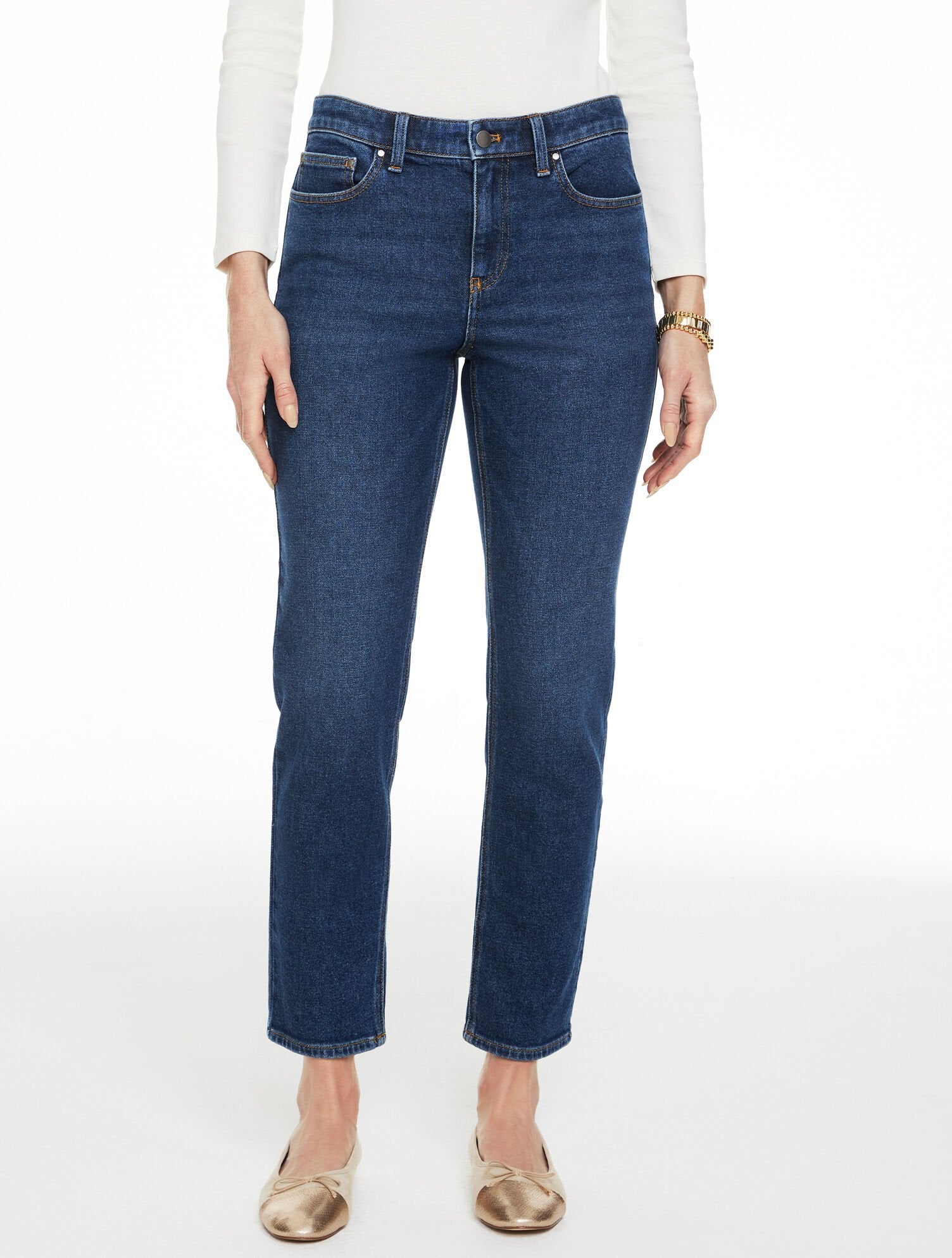 SLIM STRAIGHT ANKLE JEANS - LILIES WASH | Talbots online