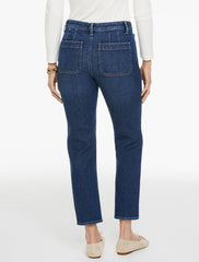 SLIM STRAIGHT ANKLE JEANS - LILIES WASH | Talbots online