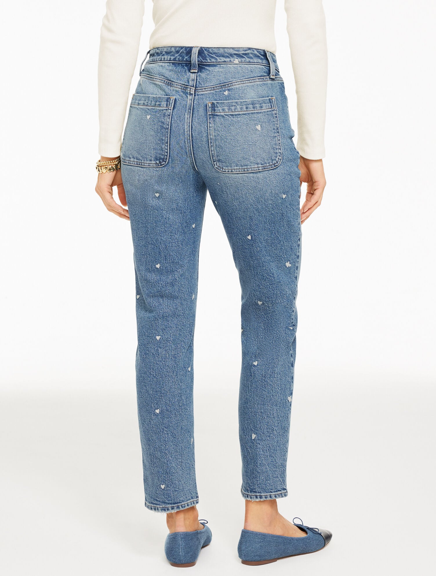 SLIM STRAIGHT ANKLE JEANS - TOSSED HEARTS | Talbots US