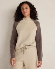 VISCOSE BLEND COLORBLOCK CREWNECK | Talbots outlet