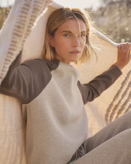 VISCOSE BLEND COLORBLOCK CREWNECK | Talbots outlet