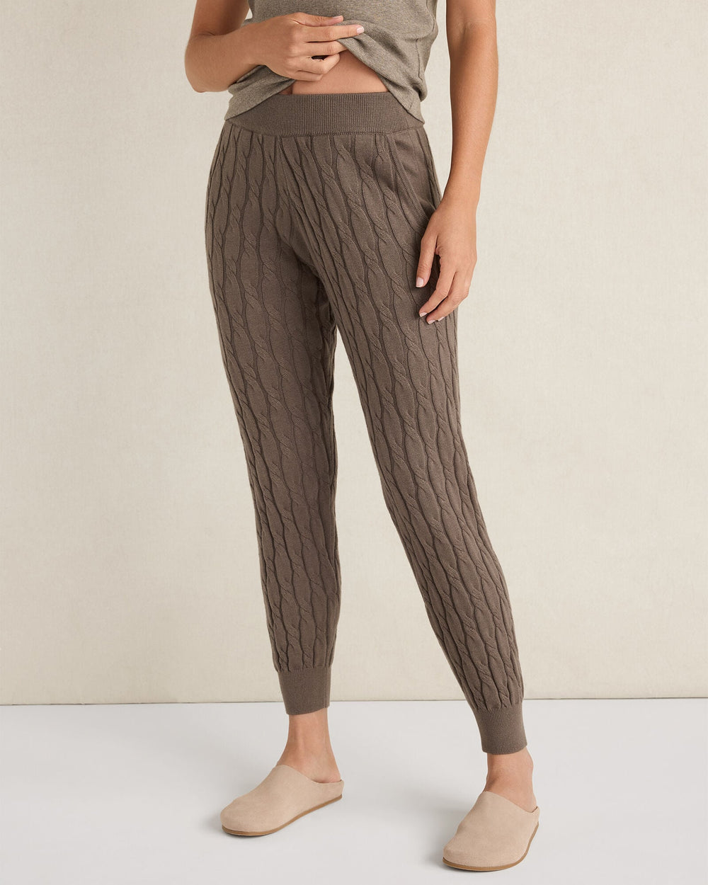 ORGANIC COTTON CASHMERE CABLE JOGGERS | Talbots near me
