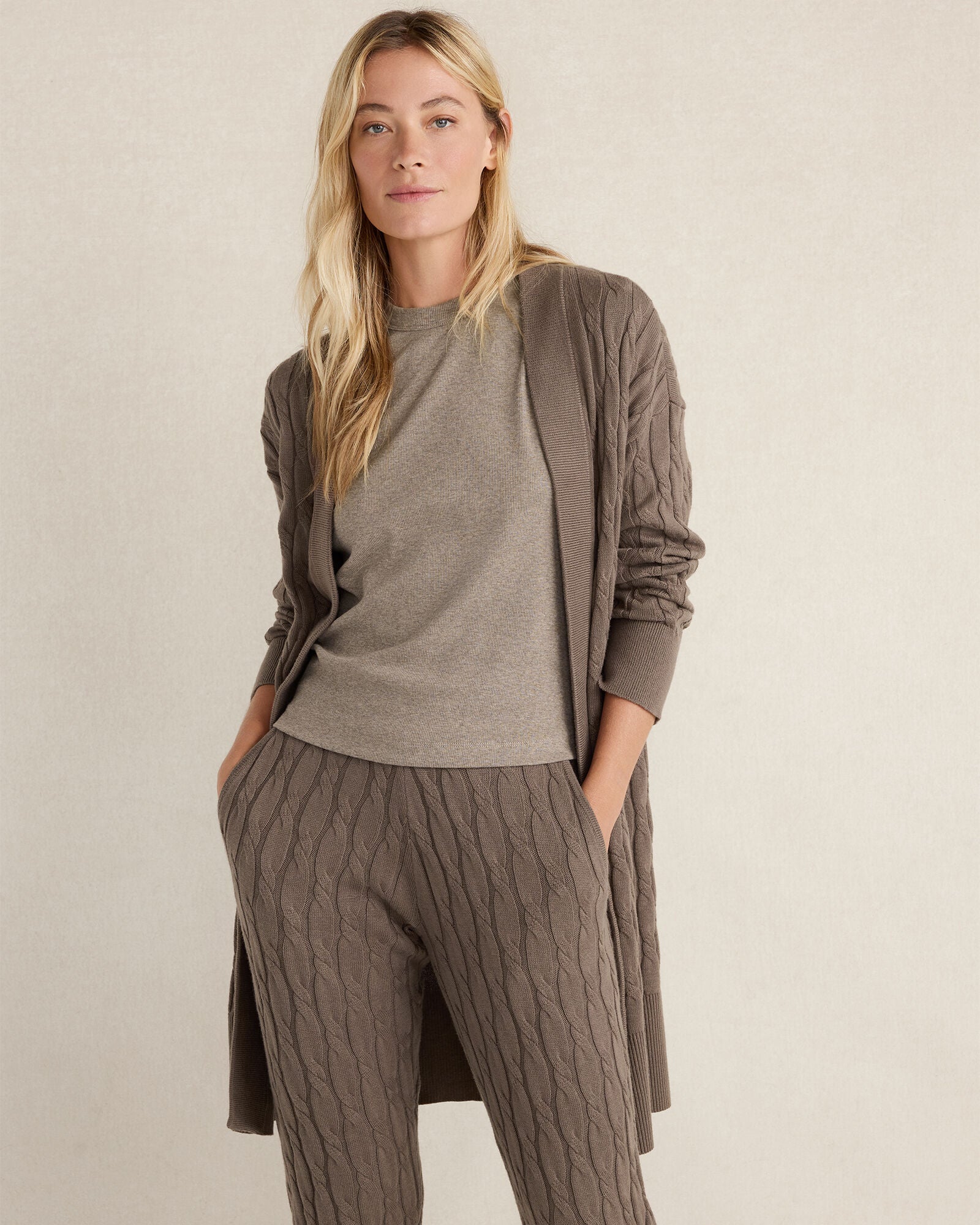 ORGANIC COTTON CASHMERE CABLE CARDIGAN | Talbots discount