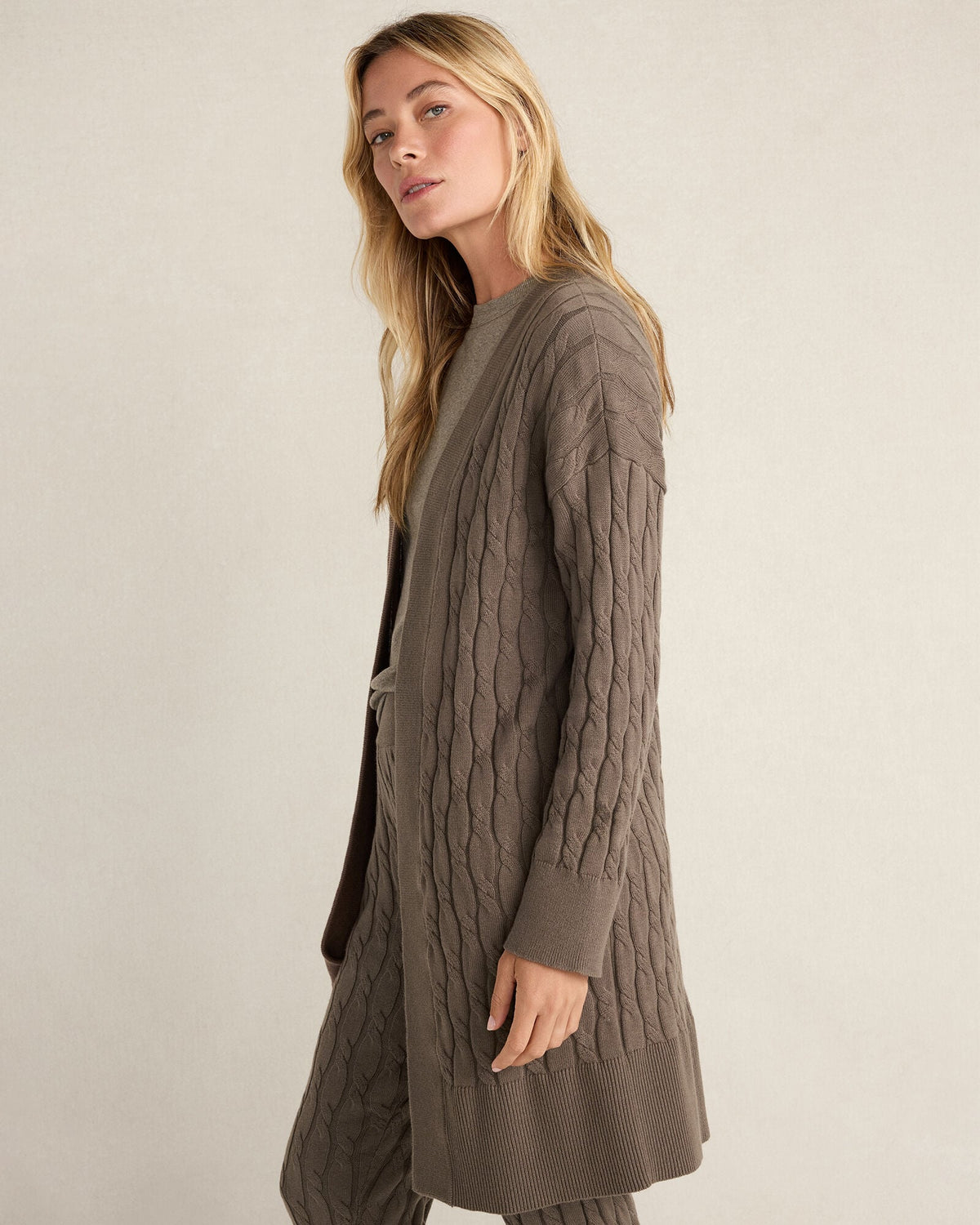 ORGANIC COTTON CASHMERE CABLE CARDIGAN | Talbots on sale