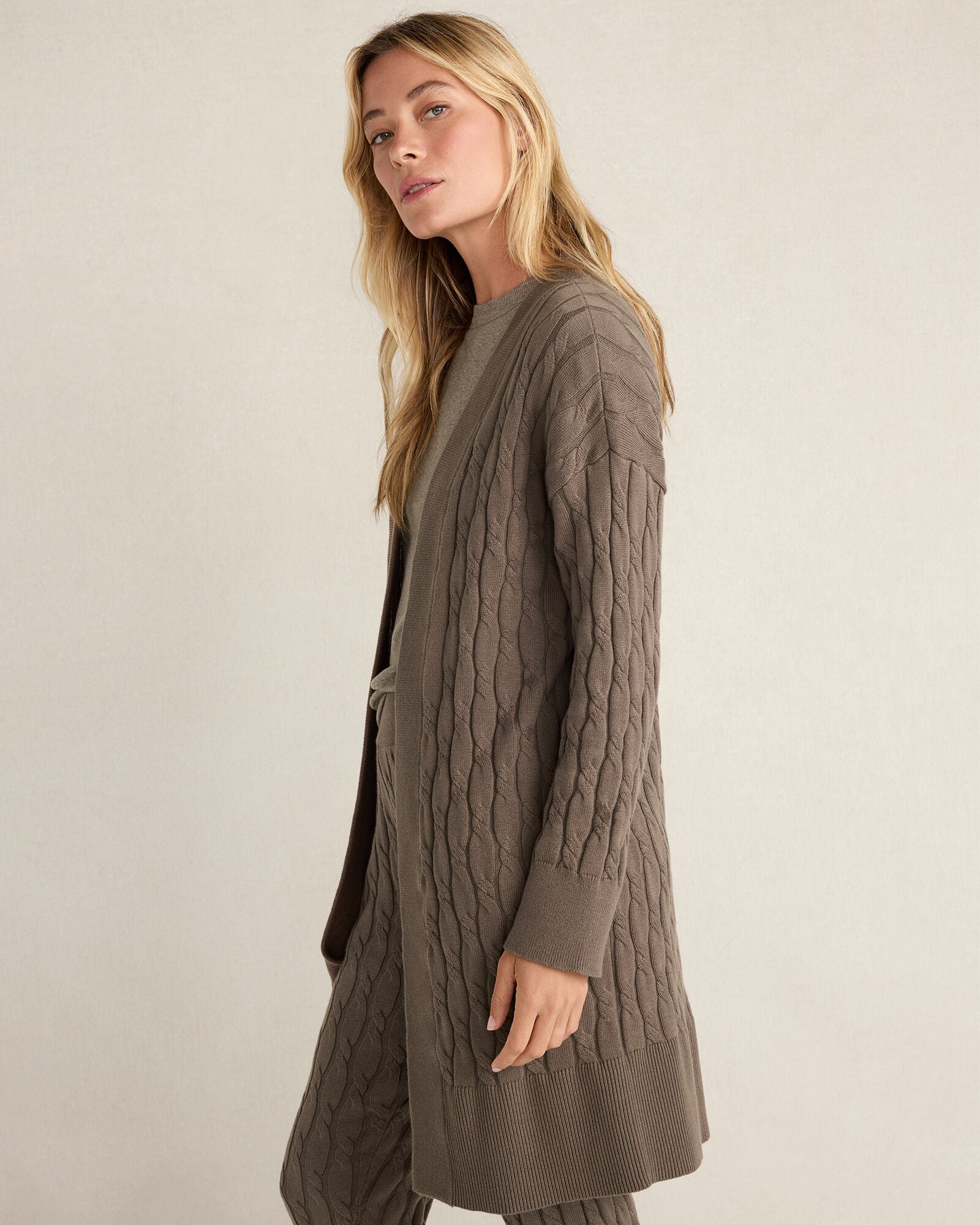 ORGANIC COTTON CASHMERE CABLE CARDIGAN | Talbots sale