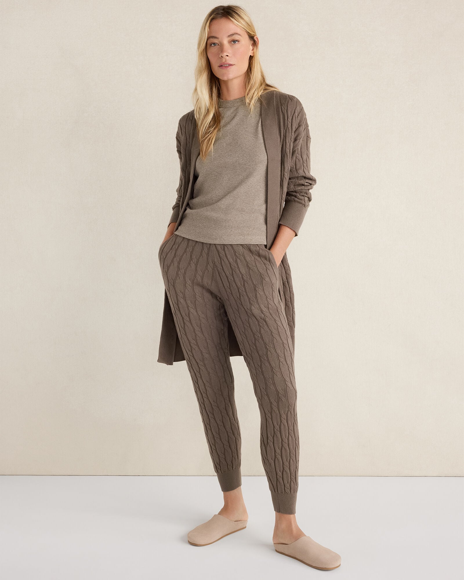 ORGANIC COTTON CASHMERE CABLE CARDIGAN | Talbots US