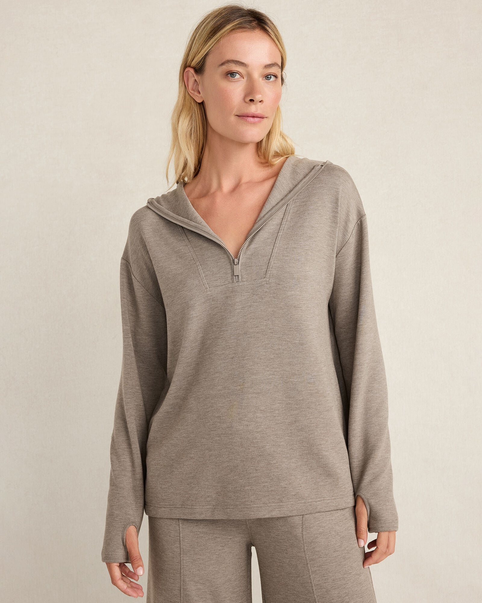 SOFT KNIT HALF-ZIP HOODIE | Talbots discount