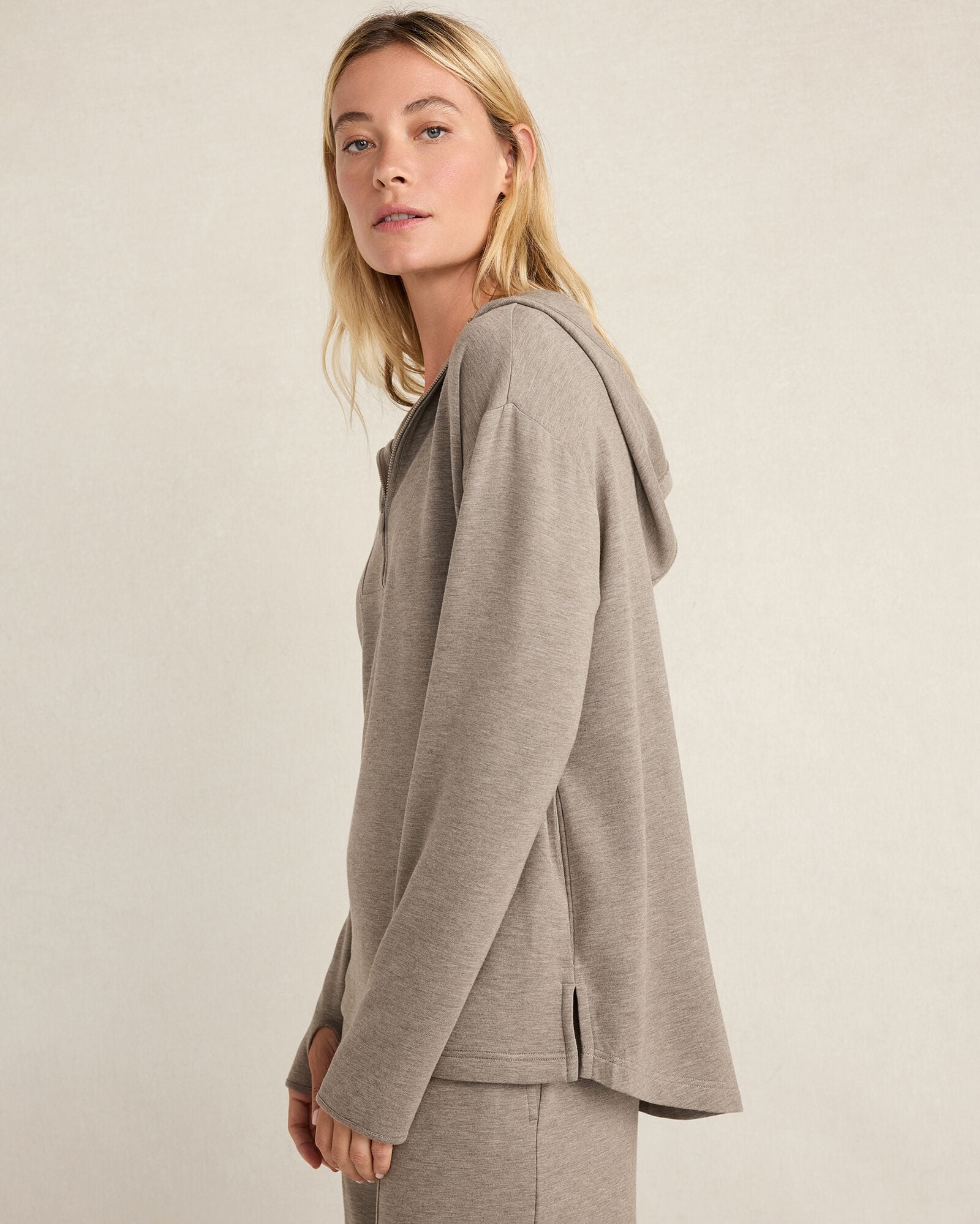 SOFT KNIT HALF-ZIP HOODIE | Talbots discount