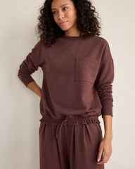 FLEECE CINCHED CREWNECK | Talbots for sale