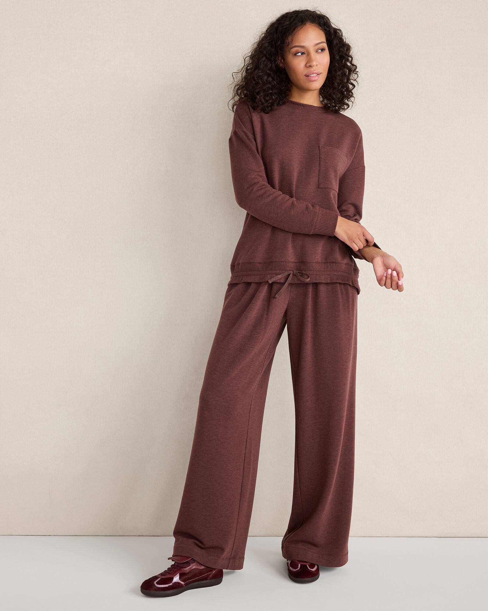 FLEECE CINCHED CREWNECK | Talbots for sale