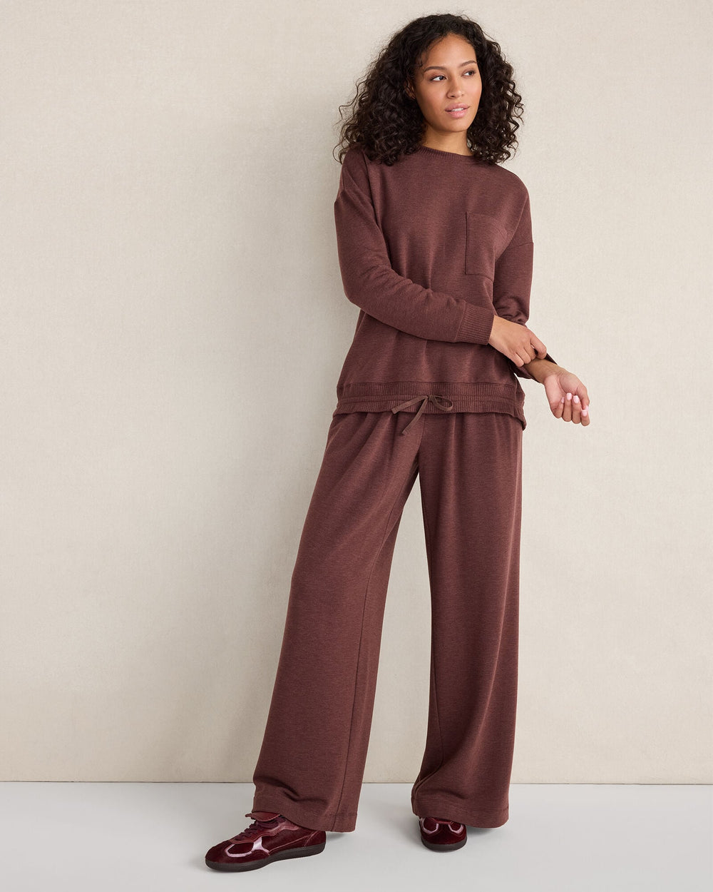 FLEECE CINCHED CREWNECK | Talbots online