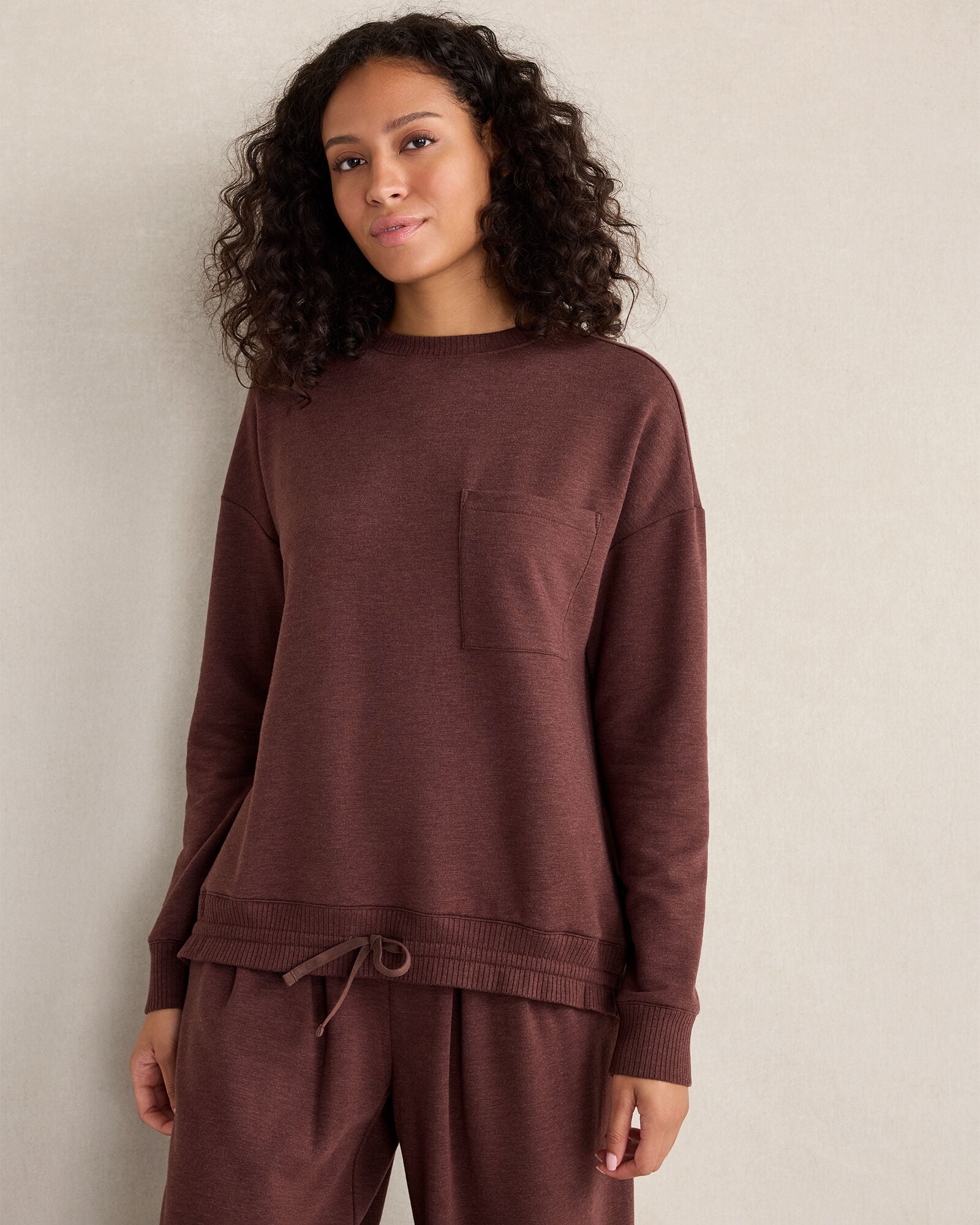 FLEECE CINCHED CREWNECK | Talbots for sale