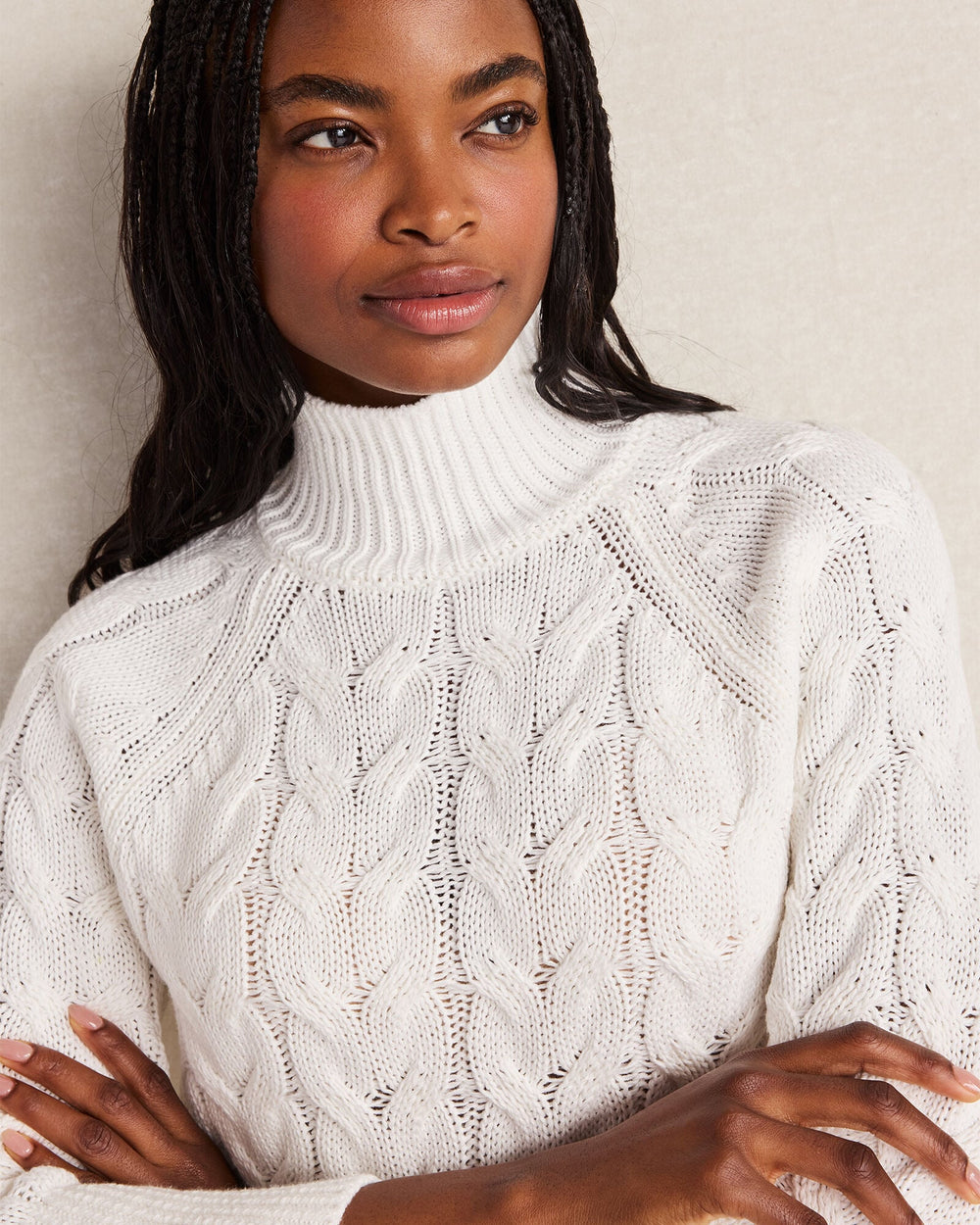 ORGANIC COTTON MOCK NECK SWEATER | Talbots for sale