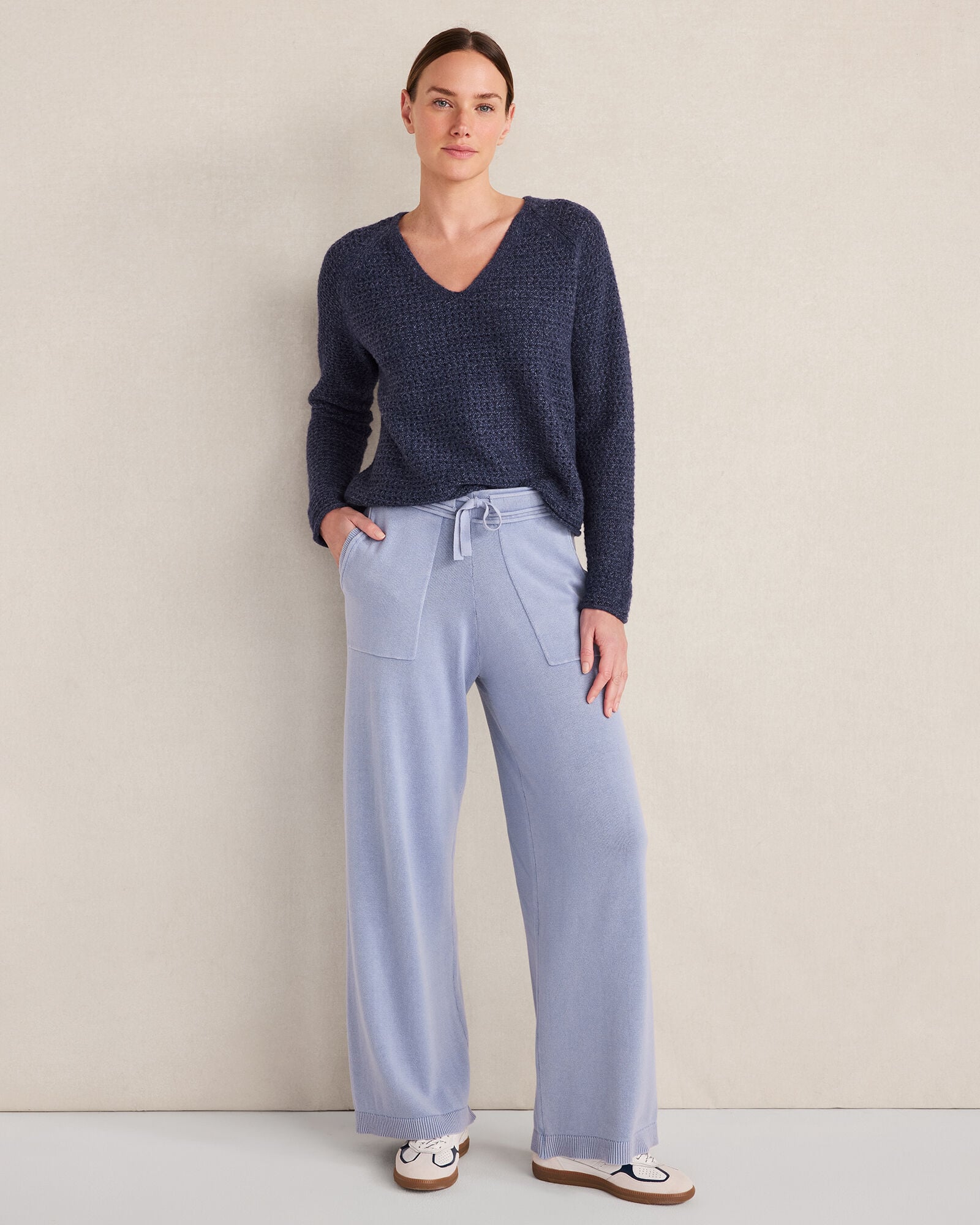 MERINO WOOL BLEND V-NECK SWEATER | Talbots US