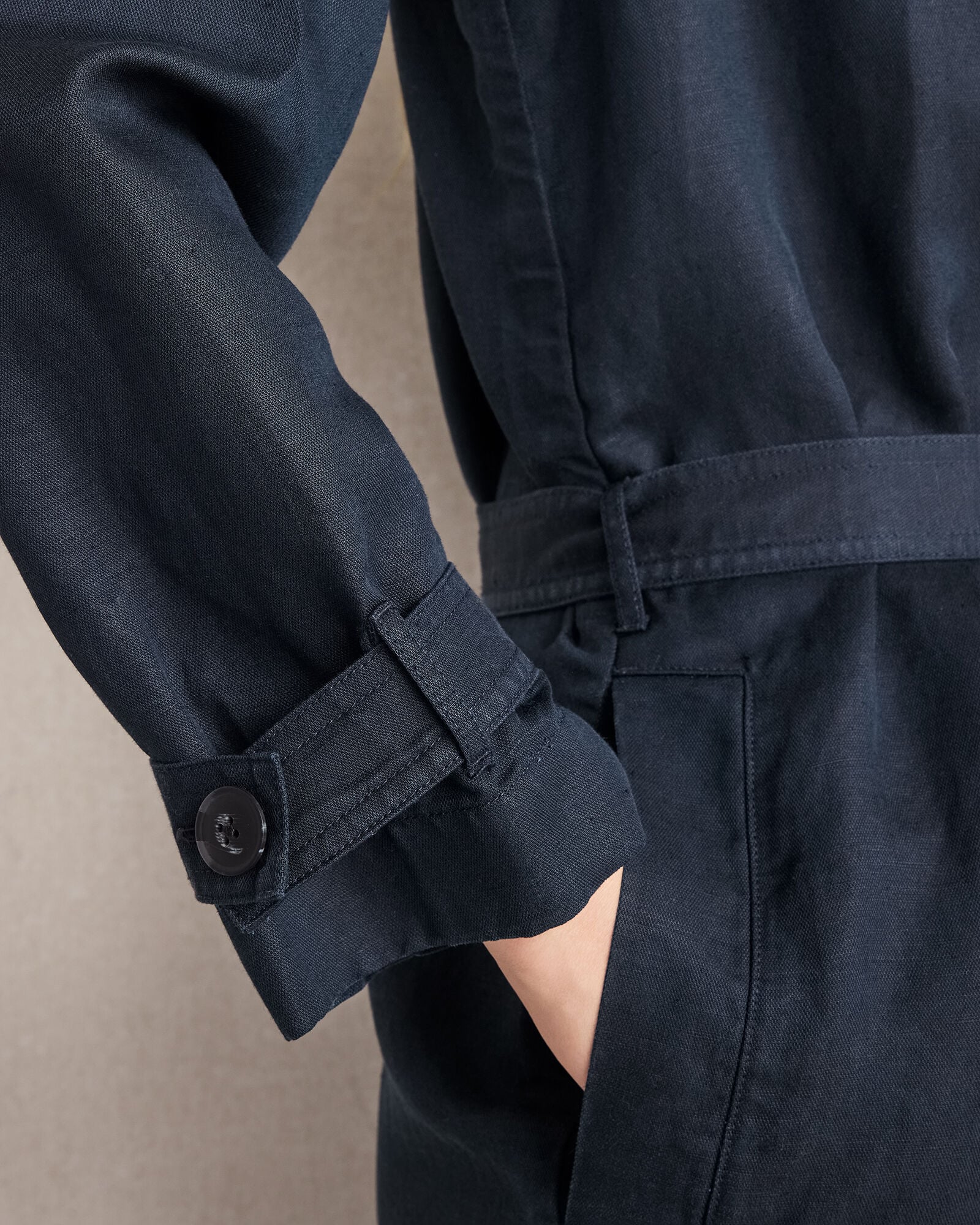 LINEN BLEND DOBBY TRENCH COAT | Talbots sale