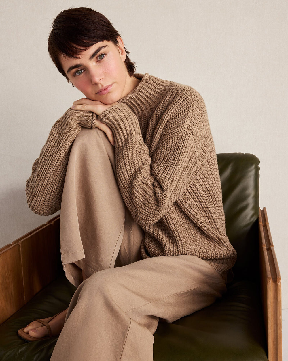LINEN BLEND DOBBY WIDE LEG PANTS | Talbots near me