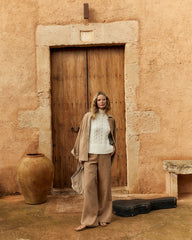 LINEN BLEND DOBBY WIDE LEG PANTS | Talbots near me