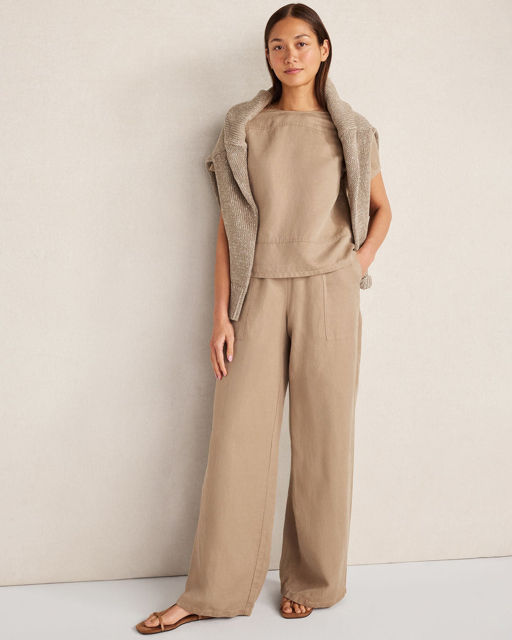 LINEN BLEND DOBBY SHORT SLEEVE TOP | Talbots for sale
