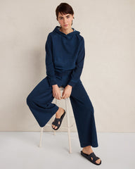 INDIGO COTTON TERRY HOODIE | Talbots on sale