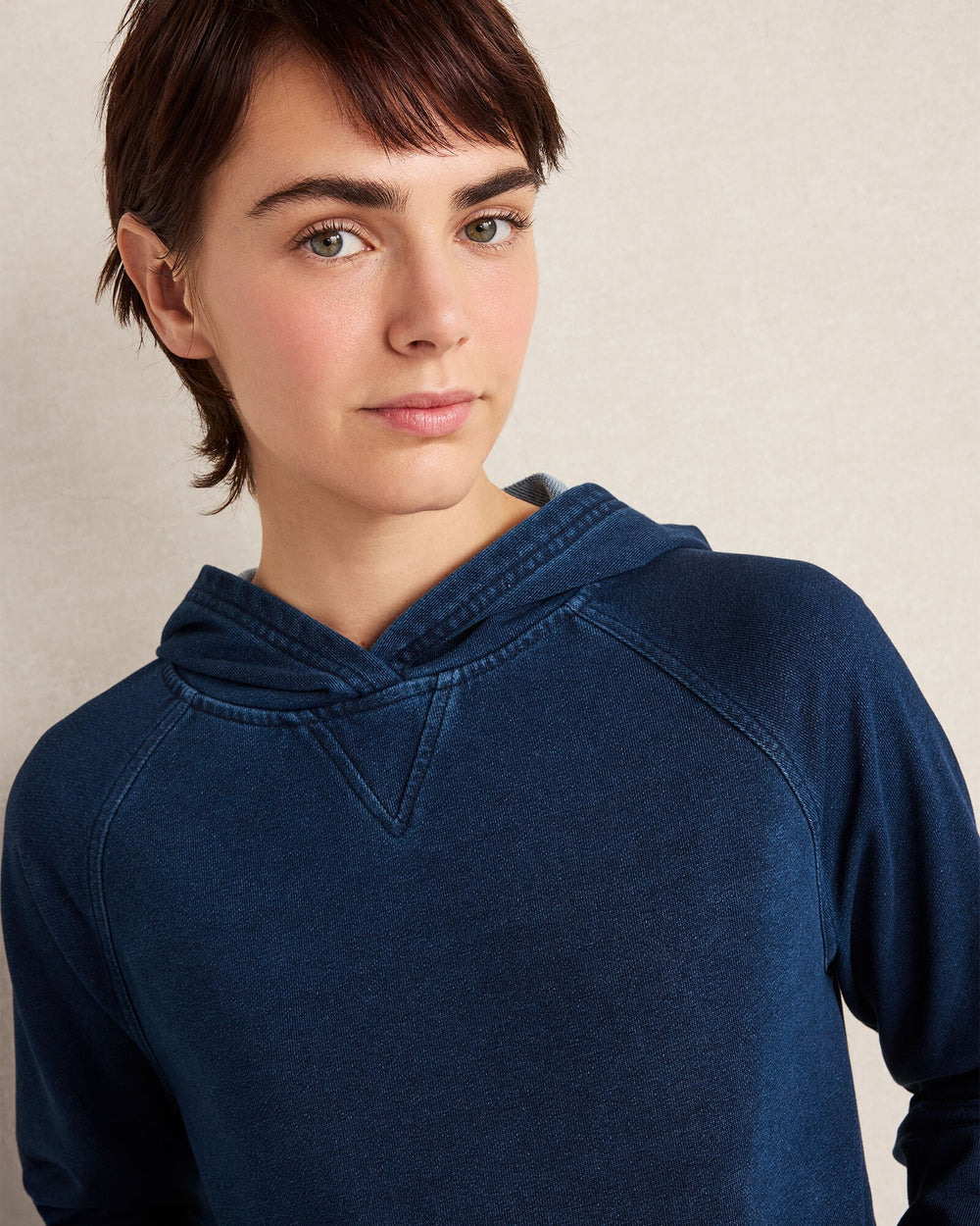 INDIGO COTTON TERRY HOODIE | Talbots on sale