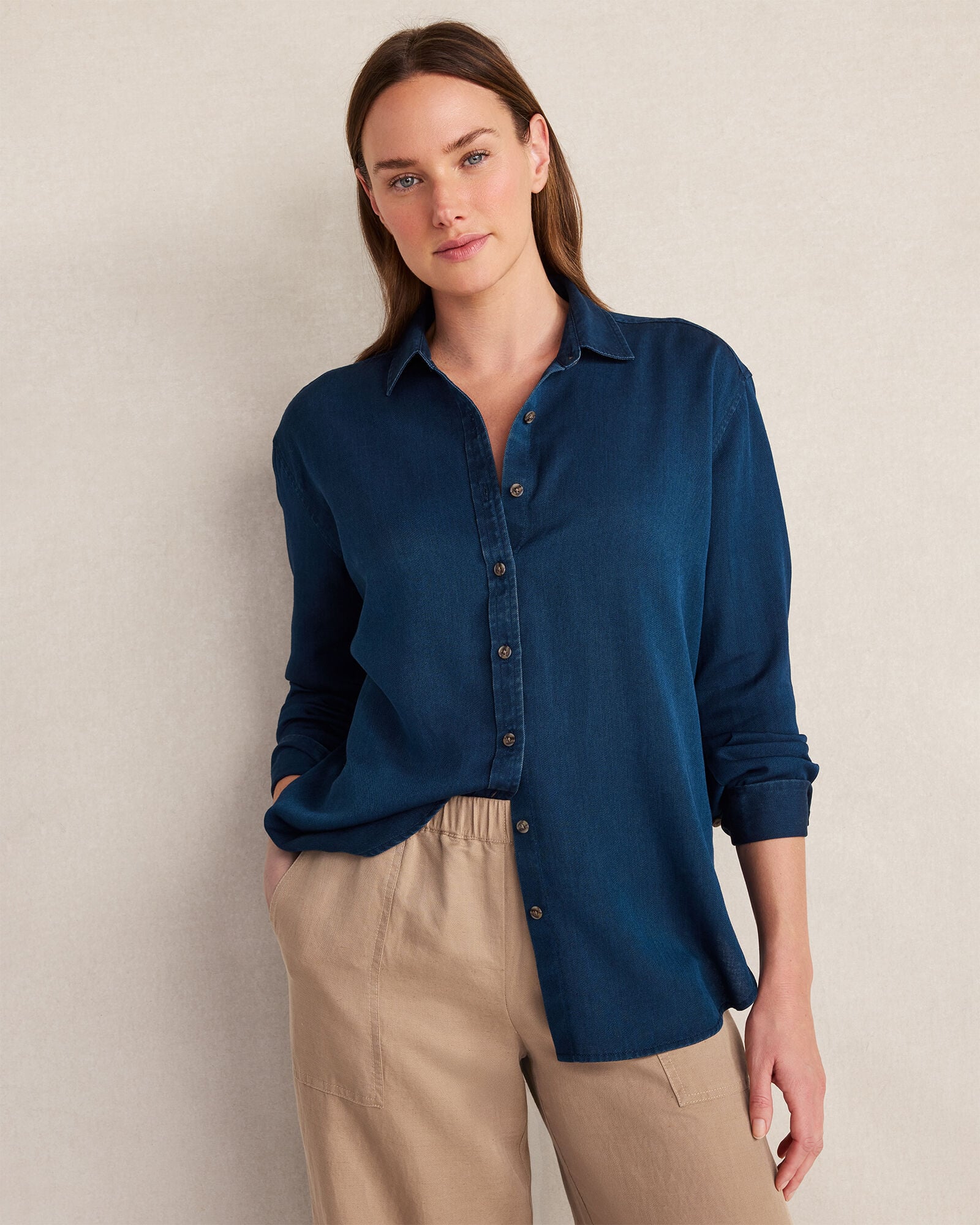 THE DAILY SHIRT IN INDIGO TWILL | Talbots outlet