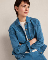 ORGANIC COTTON DENIM BOXY JACKET | Talbots online