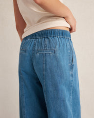 ORGANIC COTTON DENIM BARREL LEG PANTS | Talbots outlet