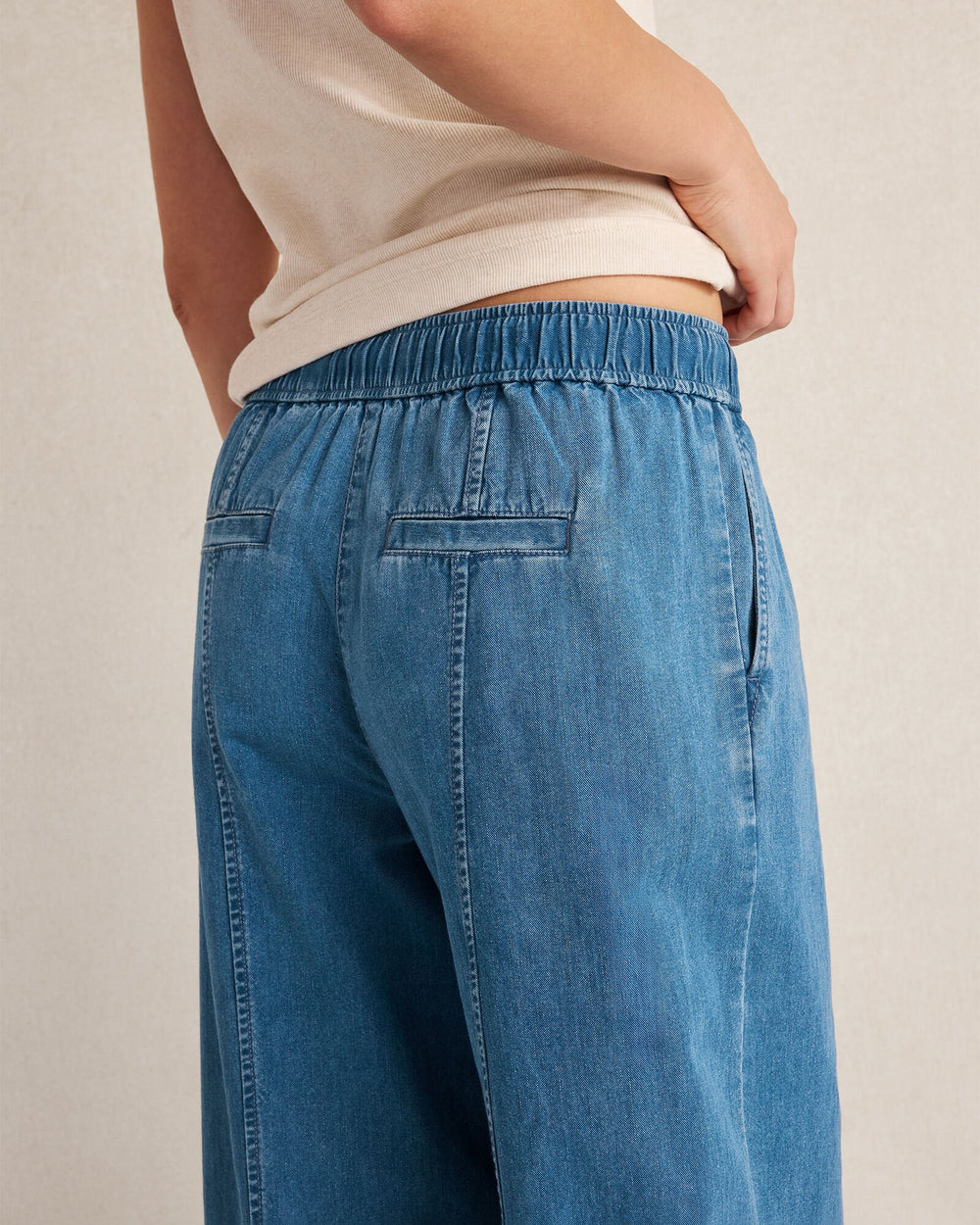 ORGANIC COTTON DENIM BARREL LEG PANTS | Talbots on sale