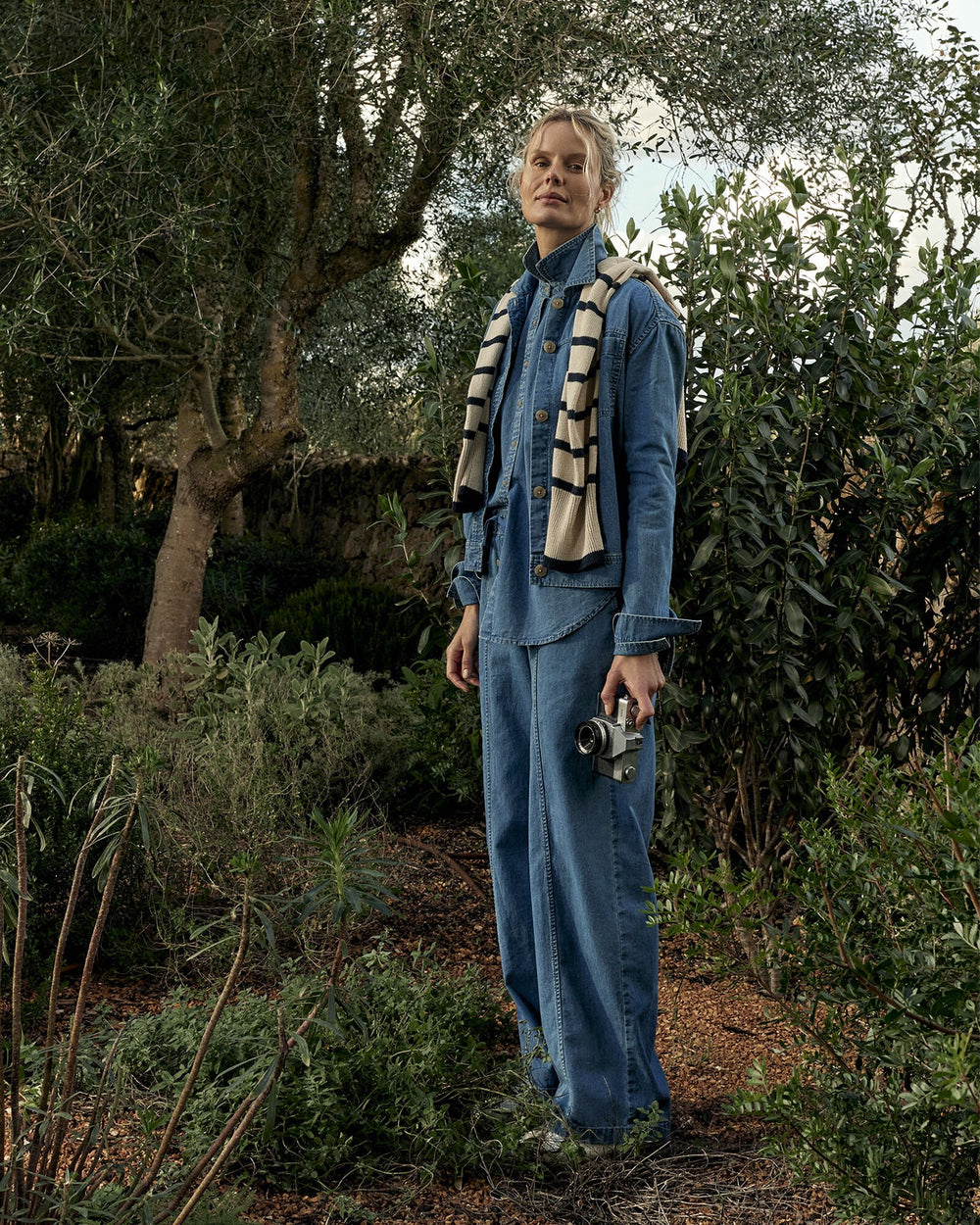 ORGANIC COTTON DENIM BARREL LEG PANTS | Talbots sale