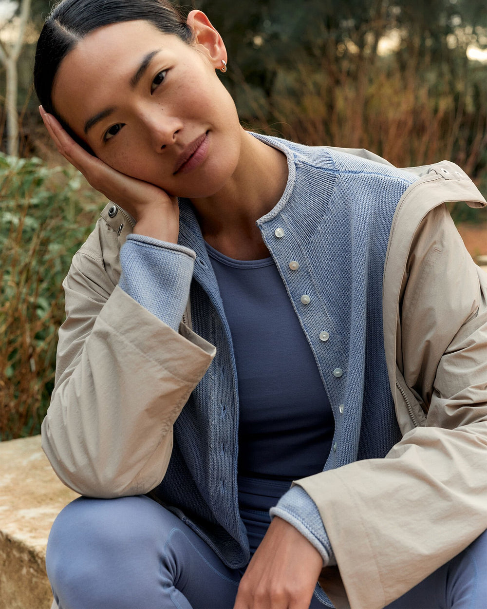 ORGANIC COTTON ROLL NECK CARDIGAN | Talbots sale