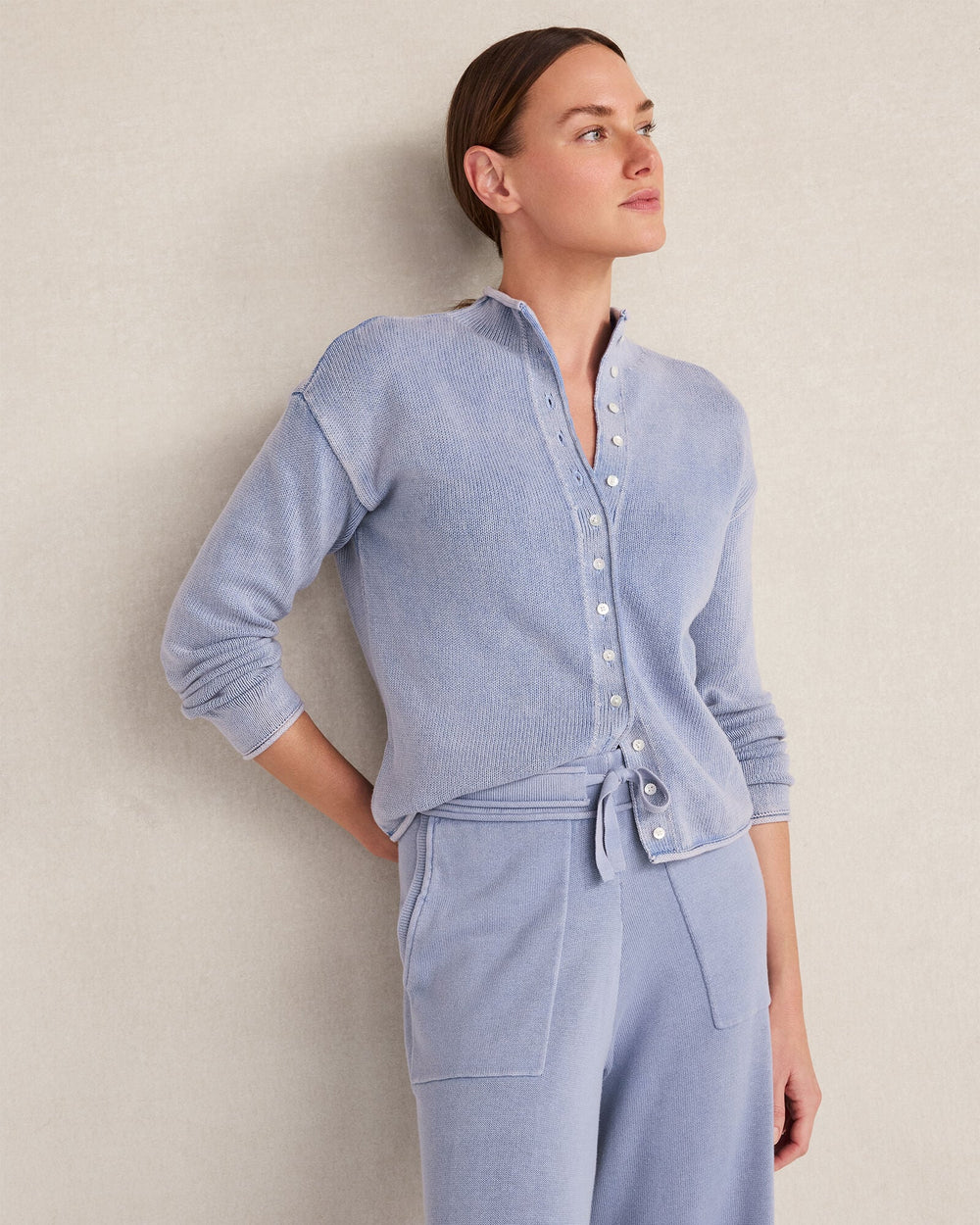 ORGANIC COTTON ROLL NECK CARDIGAN | Talbots near me