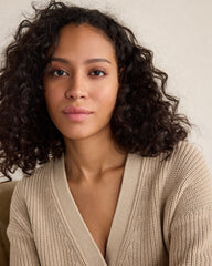 ORGANIC COTTON SHAKER STITCH HEATHERED CARDIGAN | Talbots US