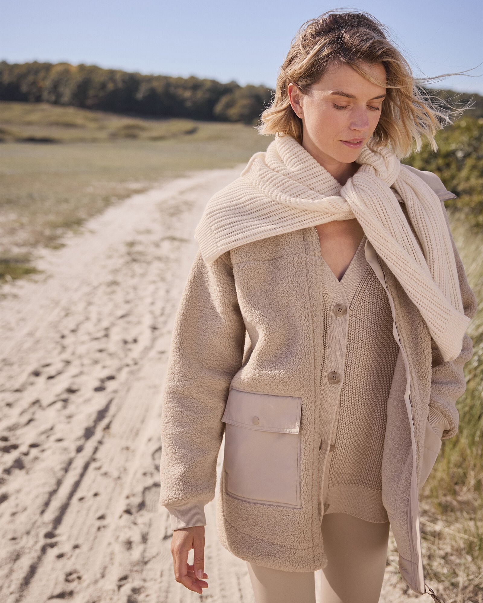 ORGANIC COTTON SHAKER STITCH HEATHERED CARDIGAN | Talbots US