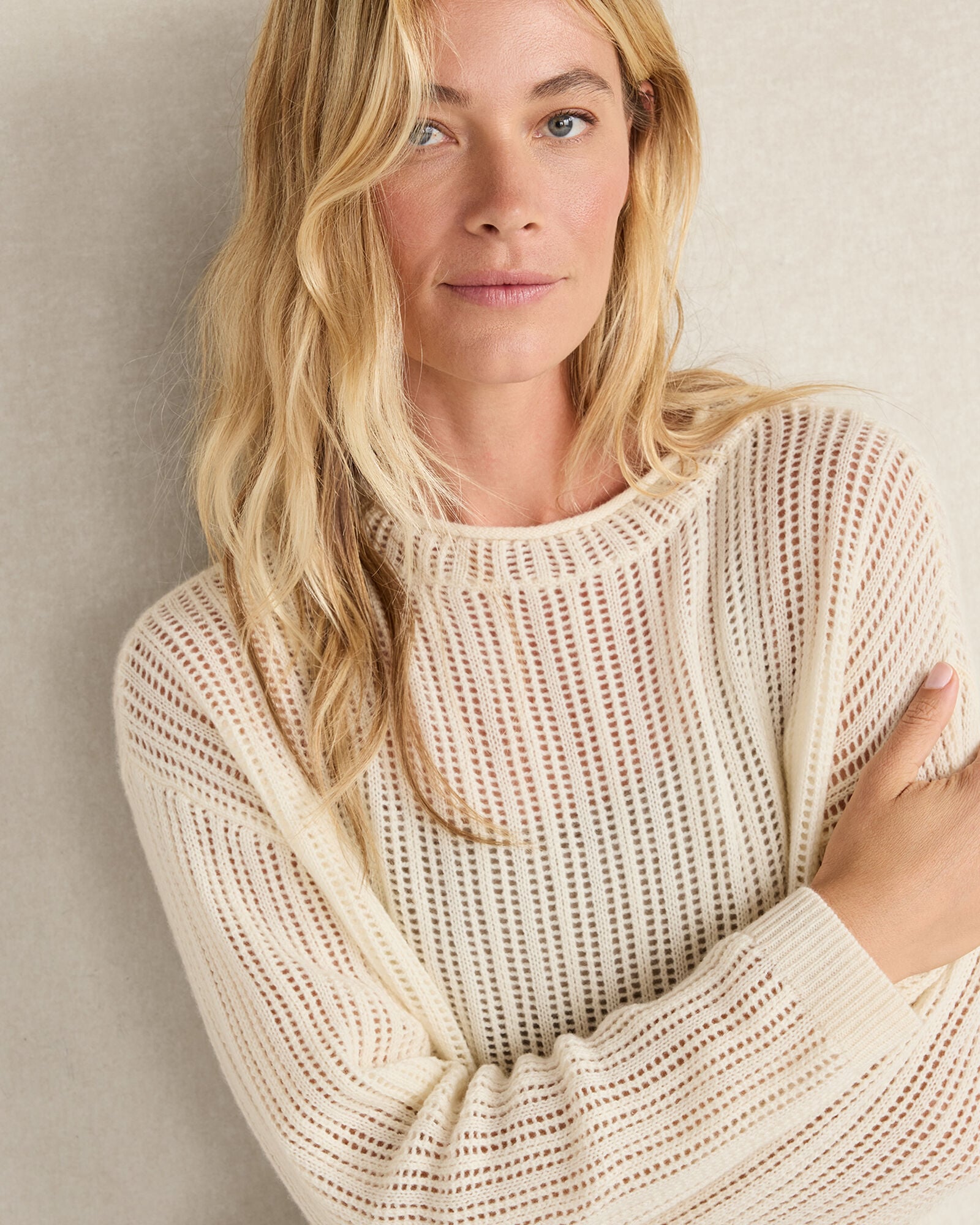 WOOL AND CASHMERE POINTELLE ROLL NECK SWEATER | Talbots US
