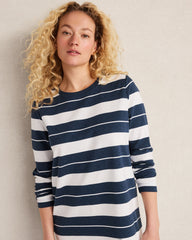 ORGANIC COTTON INTERLOCK STRIPE MIDI DRESS | Talbots online