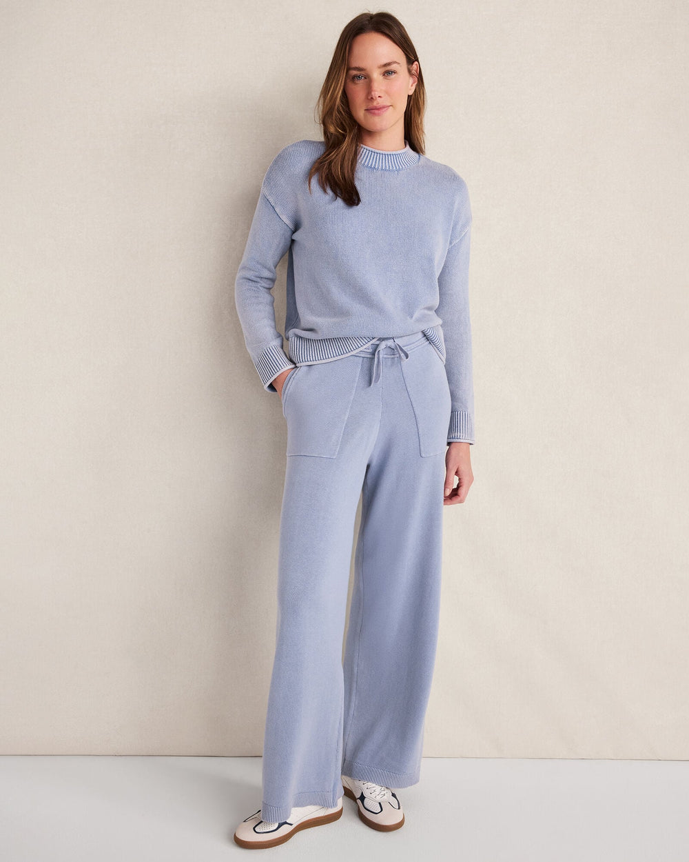 GARMENT-DYED ORGANIC COTTON ROLL NECK SWEATER | Talbots sale