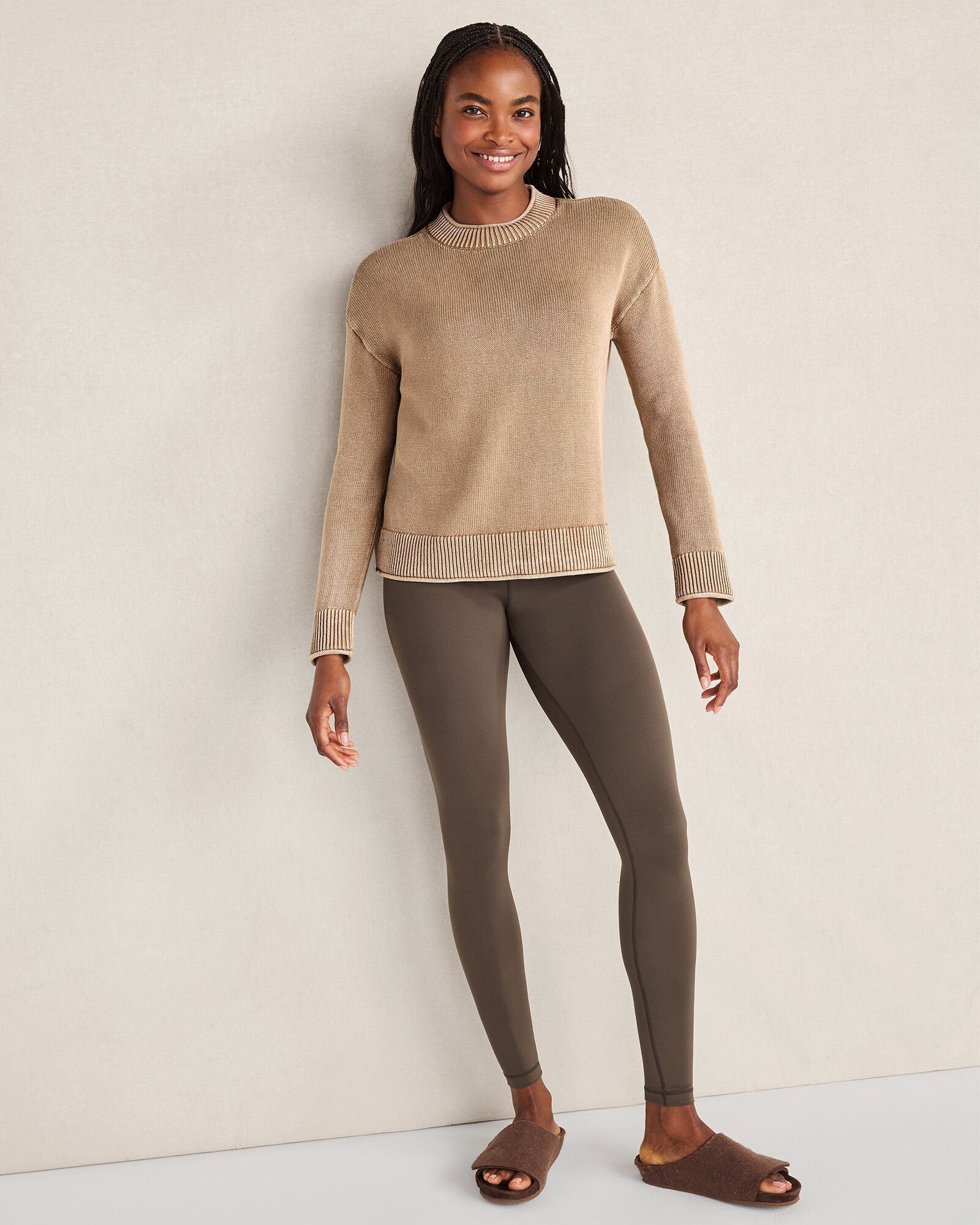 GARMENT-DYED ORGANIC COTTON ROLL NECK SWEATER | Talbots sale