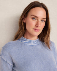 GARMENT-DYED ORGANIC COTTON ROLL NECK SWEATER | Talbots online
