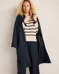 ORGANIC COTTON LINEN STRIPE CREWNECK | Talbots online